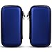 iMangoo Shockproof Travel Essentials Organizer Charger Case, Space-Optimized Small Zipper Electronics Accessories Pouch Tech Cord Cable Power Bank Storage for Women Men, 6.5x3.2x1 In (Navy Blue)