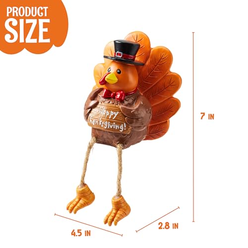 JOYIN 3 PCS Thanksgiving Turkey Tabletop Centerpiece Decor, Resin Turkey Figurines,Thanksgiving Decoration, Autumn Decor,Thanksgiving Fall Harvest Home Decorations,Indoor Kitchen Decor, Party Supplies - Image 6