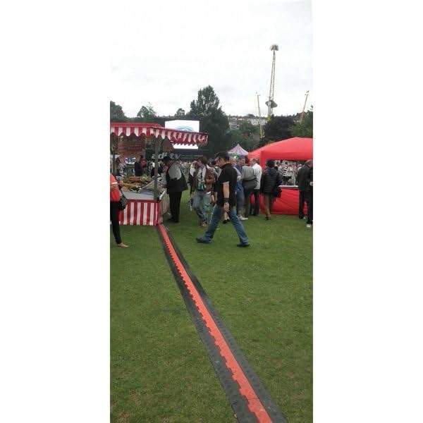 Powerback RFD1-10 Durable Rubber Single Channel Duct Protector, Black, 10' Length