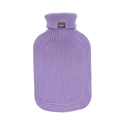 Fashy Wärmflasche mit Rollkragen-Strickbezug flieder 2 L