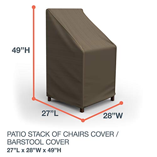 StormBlock™ Platinum Patio Stack of Chairs Cover/Barstool Cover (Black and Tan Tweed)