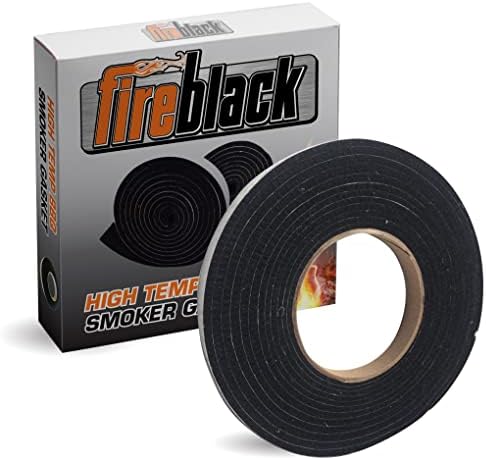FireBlack Hi Temp BBQ Smoker Gasket Self Stick 15 ft High Heat 1/2 x 1/8 Black