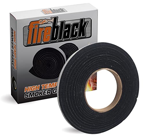 Fireblack® Hi Temp BBQ Smoker Gasket Self Stick 15 ft High Heat 1/2 x 1/8 Black