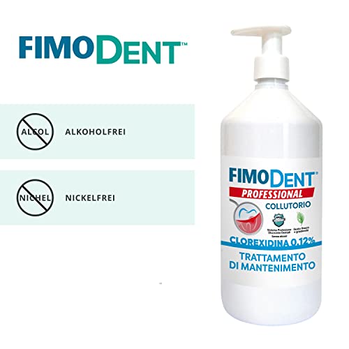 Fimodent Mundspülung - Chlorhexidin 0,12% mit SPDD (Dental Discolour Protection System) und angenehmem Minzgeschmack - Verlängerte Anti-Plaque- und antibakterielle Behandlung - 1000 ml mit Spender – Bild 4