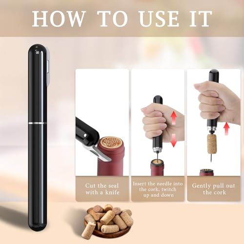 FBBULES Corkscrew Wine Opener, 2-in-1 Air Pressure Pump Bottle Opener with Foil Cutter - Image 4