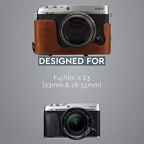 MegaGear Ever Ready Echtleder Kamera-Case mit Trageriemen kompatibel mit Fujifilm X-E3 (23mm & 18-55mm) – Bild 7