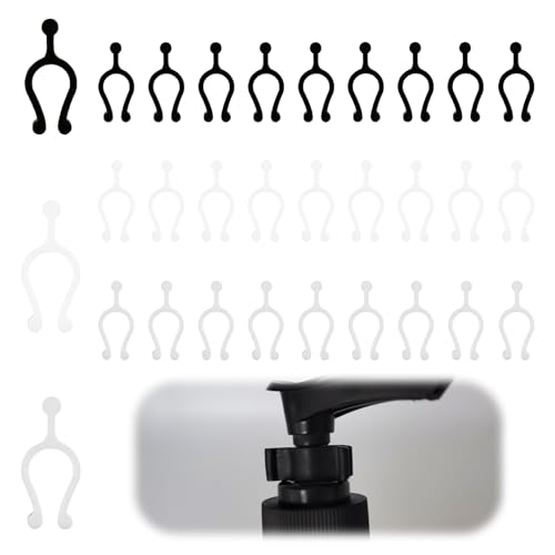 Leakproof Cosmetic Dispenser Pump Lock Clip,Clamp for Lotion Shampoo Cleansing Oil Bottles,Small Size PP Plastic Leak Locks,Travel&Camping Friendly Accessory (30PCS(10*white+10*black+10*transparent))4