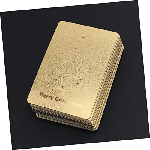 ibasenice 3 Stücke Luxus Gold Spielkarten Deck Weihnachten Themed Poker Karten Kunststoff Karten Amüsant Spiele – Bild 3