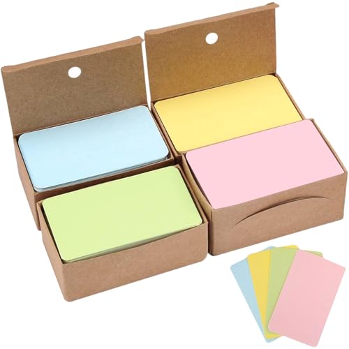 Cartes indexes vierges 2x3,5 pouces en couleur pour l'école et le bureau
