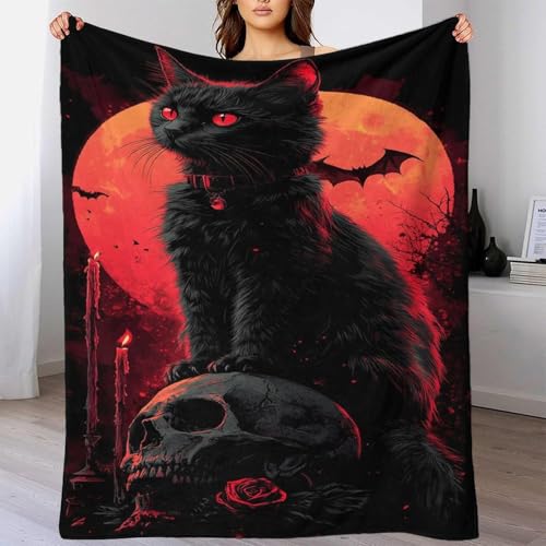 Couverture chat noir en microfibre 127x152 cm pour lit et canapé - 6