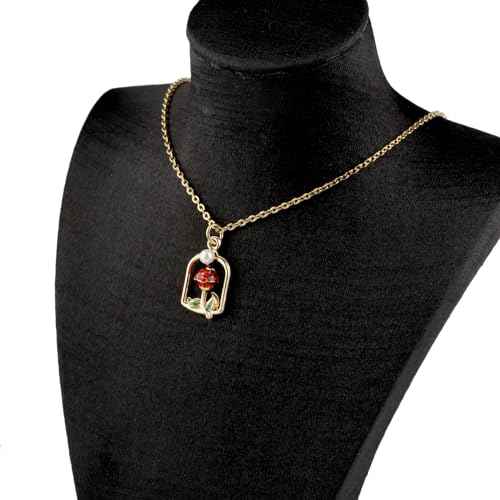 Pliti Beauty Beast Gift Princess Belle Gift Always Remember You’Re Braver Than You Believe Rose Necklace  thumb #2