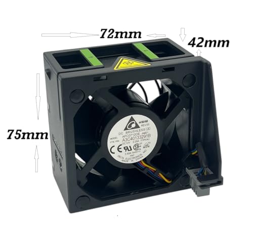 Image of AVS COMPONENTS 1Pcs DC 12v Brushless Air Cooling Fan for CNC Machine CPU Cooling Gaming Console High Speed Fan Compatible with Desktop Server Laptop Router Printer Tablet 75x72x42mm