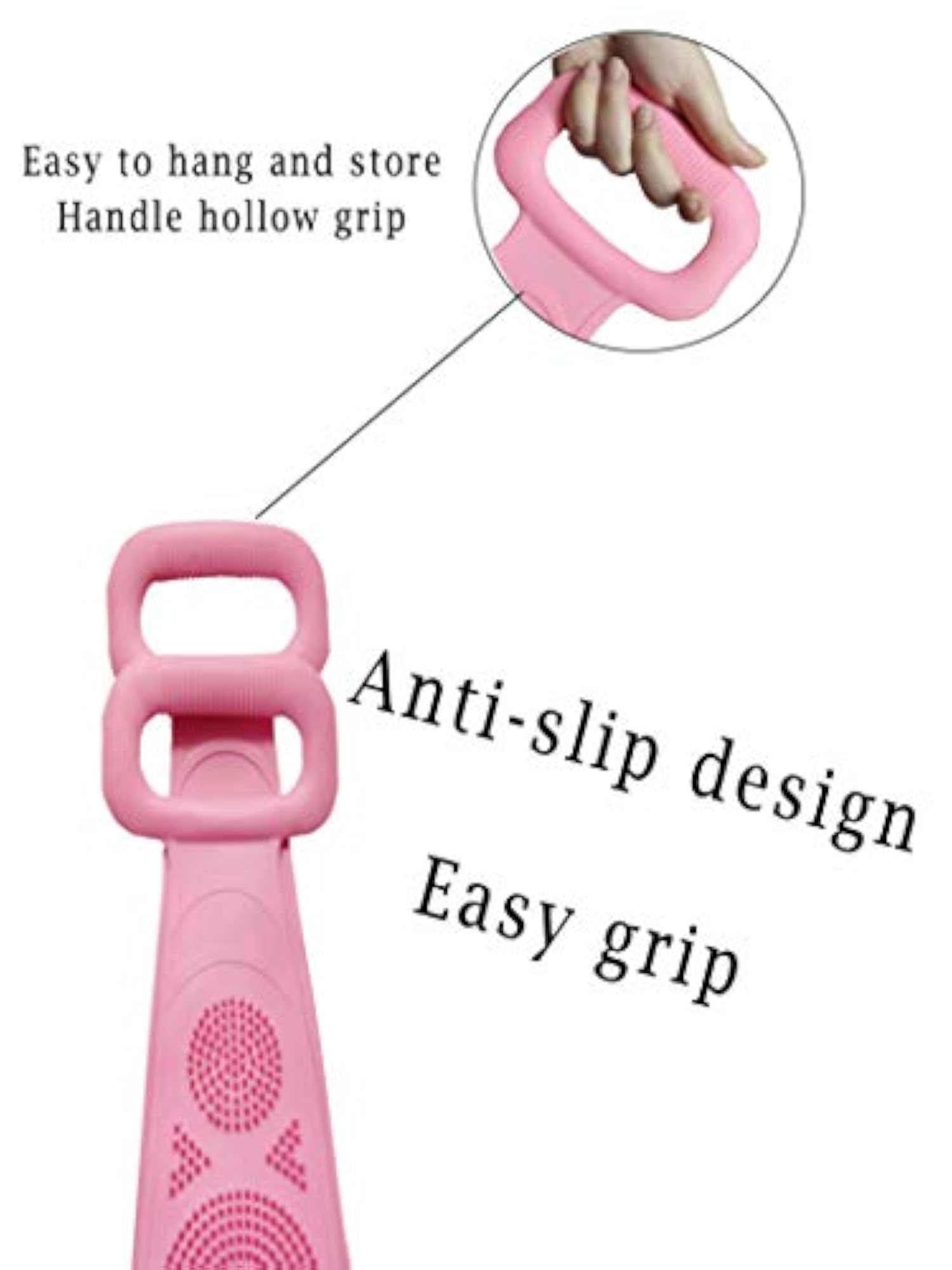 Extra Long Dual-Sided Silicone Back Scrubber for Shower