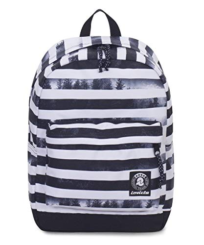 Invicta S.P.A. Backpack - Carlson - Black and White - Padded Laptop Pocket - American 27 L, One Size, Nero