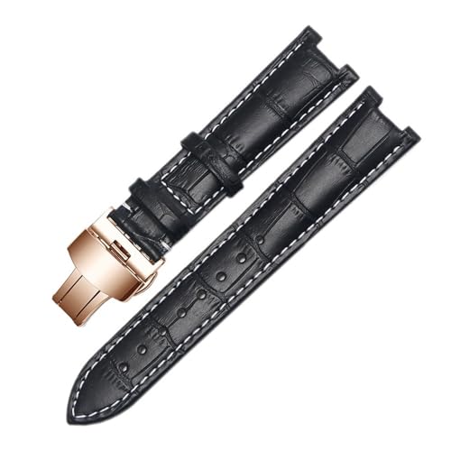 Bracelet montre cuir véritable cranté de 22mm et 20mm avec boucle acier durable