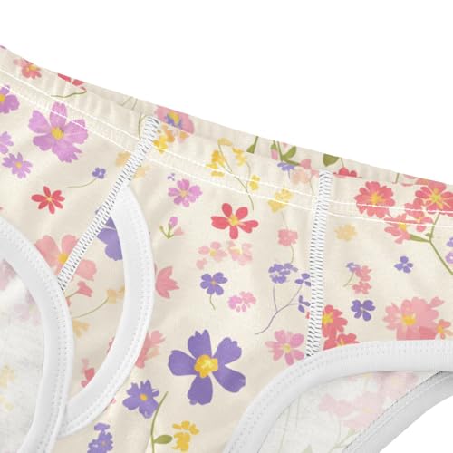 Colorful Wildflowers Pattern Little Boys Pure Cotton Kids Underwear Cute Undies4