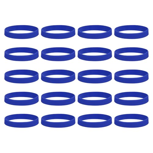 Bande élastique silicone bleu foncé 10.2 cm antidérapante pour cordon papier art 20pcs