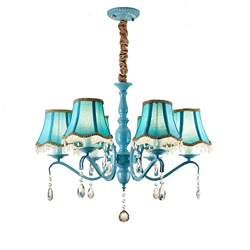 Lustre de salon moderne bleu ciel pour illuminer une table de salle à manger