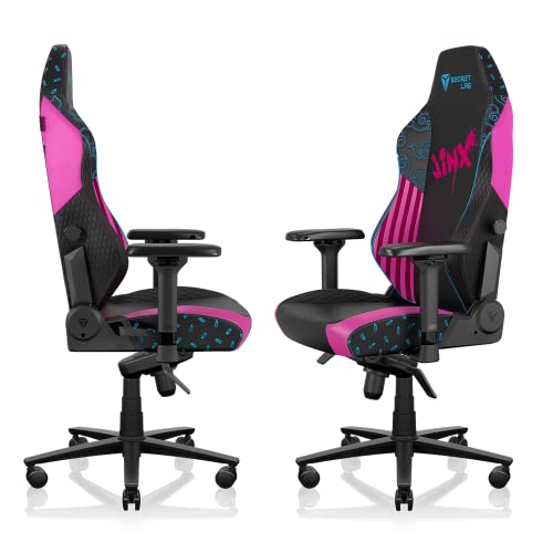Secretlab Titan Evo Jinx Gaming Chair - Reclining & Heavy Duty Computer Chair with 4D Armrests - Magnetic Head Pillow & Lumbar Support - Big and Tall 395 lbs - Black/Pink - Leatherette - Image 4
