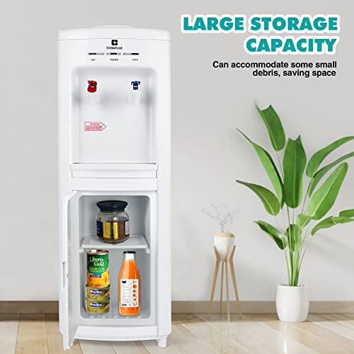 Cosvalve 5 Gallon Top Loading Water Dispenser, Electric Hot/Cold Water Cooler Dispenser With Child Lock And Storage Cabinet For Home Office Use #TOP5