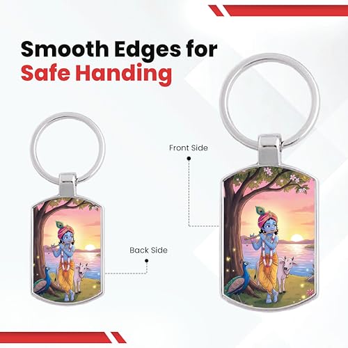 Image of Stylish Metal Keychains with Permanent Glossy Print - Inspirational Quotes & Spiritual Designs - Perfect Key chains for loved ones, Personal Use, Gifts & Return Gifts