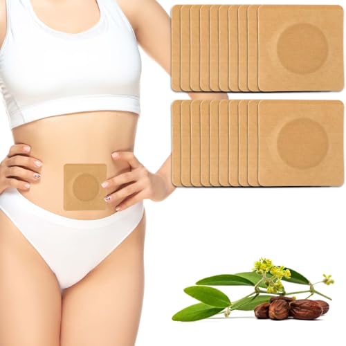 20 Stück Abnehmpflaster Slim Patch Damen Rizinusölpflaster Castor Oil Patches Rizinusöl Packung Bauchnabel 10×10cm Einweg Selbstklebende Zur Anwendung Taille Bauch und Oberschenkeln(Beige)