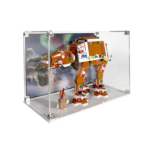 Brickcessories Display Case Compatible with LEGO Star Wars 40806 Gingerbread AT-AT Walker Crystal-Clear Enclosed Case with UV-Printed Background Set Not Included
