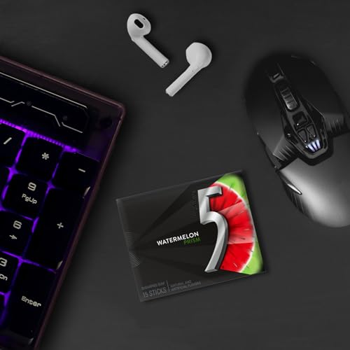 5 GUM Watermelon Prism Sugar Free Chewing Gum, 15 Stick Pack