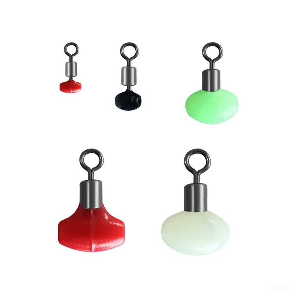 YJDOORPLAY Running Ledger Fishing Tackle with For Zip Slider Beads and Pulley Clip Swivels for Multi Purpose Use in Sea, Freshwater, and Carp Fishing Rigs (20pcs 5 * 8mm)