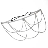 CIXVOEMK Multilayer Silver Chain Thigh Garter,Fashion Body Jewelry,Spicy Girl Street Shooting Thigh Chain Leg,Leg Jewelry for Women (Multi-layer silver diamonds)