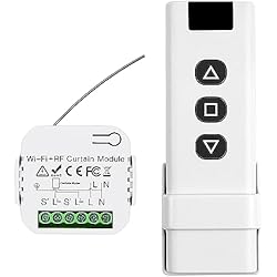 Control Persianas Xiaomi Interruptor Persiana WiFi, con RF Remoto y Modo Receptor, Enrollador Persiana WiFi para Toldos y Persiana, Interruptor Inteligente, 433MHz Smart Home