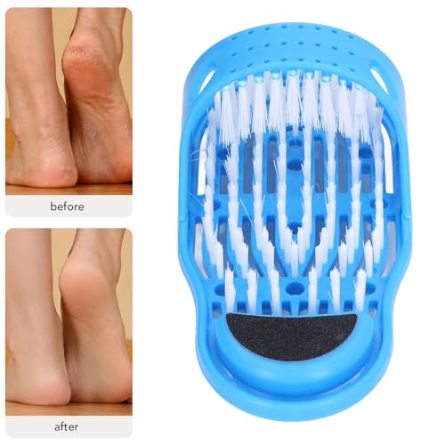 Limpiador de pies para ducha, cepillo masajeadorn con ventosas para adultos unisex, azul miniatura 6