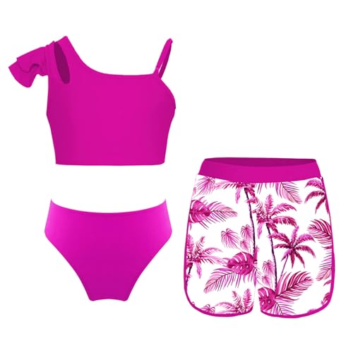 Maillot de bain tropical fille 3 pièces tenue de plage piscine tankini