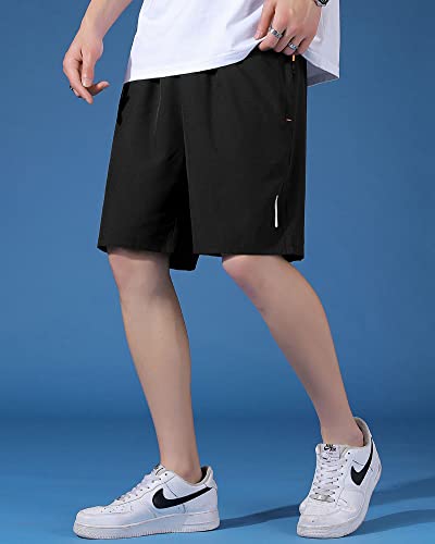 Anhdm Boy's Athletic Shorts Quick Dry Sports Running Shorts Basketball Shorts,A/Black,9-10T=Tag 150 #TOP3