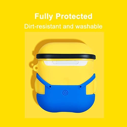 Viwind Silicone Airpods 3rd Generation Case Cover,Cute Funny Unique 3D Anime Airpod 3 Case,Shockproof Protective Skin Case Cover Support Wireless Charging for Girls Boys Women Kids-Minion(Type B)