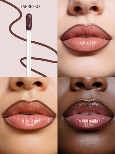 Image of Lip Stain Peel Off Lip Liner Stain with Tweezer, Long Lasting Matte Lip Tint Tattoo, Highly Pigmented Color Lip Makeup, Waterproof Lipstick, Transfer-proof Lipstain for Women, Espresso