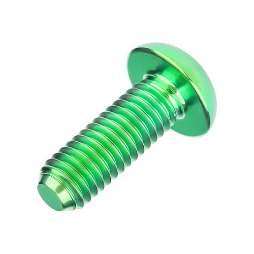 Image of Titanium Bolt M4x6 8 10 12 15 20mm Hex Head Screws for Bicycle Pack of 4 (Green, M4x12mm)