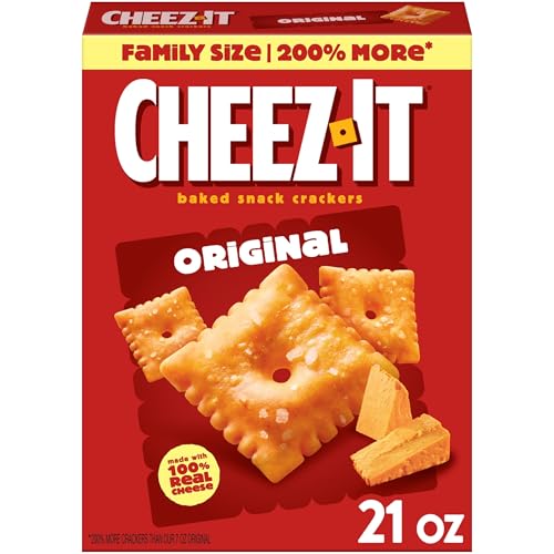Cheese Crackers, Baked Snack Crackers, Office and Kids Snacks, Original, 21oz Box (1 Box)