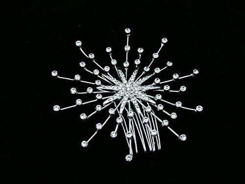 Bridal Starburst Rhinestone Crystal Wedding Tiara Hair Comb T571