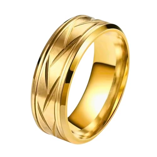 Aliança 8mm Luxury Titânio Banhado A Ouro 18k 1 Und (18/19)