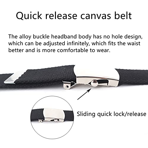 Mens Womens Canvas Web Belt Fully Adjustable Cut to Fit Golf Belt with Silver Buckle, 1.2" Width Plus Size Up to 69", 2-Pack2