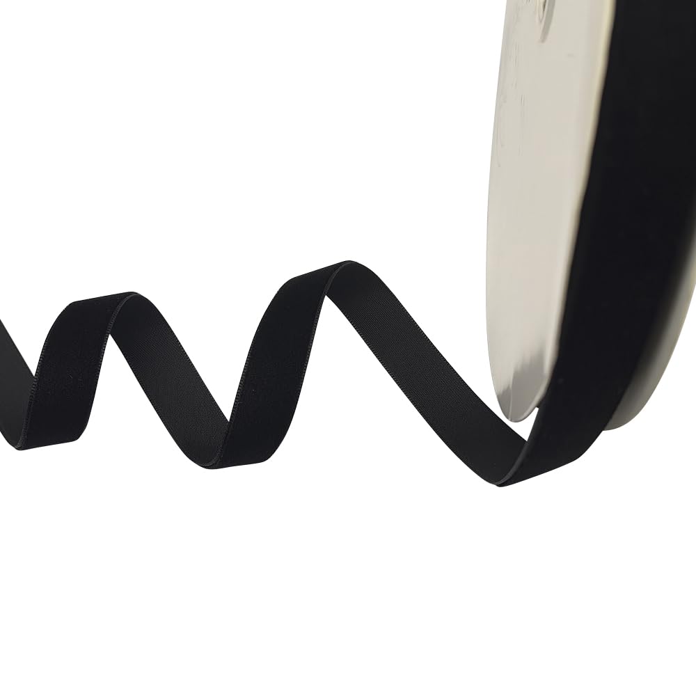 Chenkou Craft Black 1 Roll 25 Yards 5/8" Velvet Ribbon Total 30 Colors Assorted Lots Bulk (Black, 5/8"(15mm)) — image 1