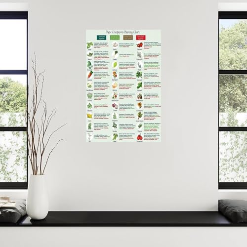 Image of Basic Companion Planting Chart Poster,Garden Planting Types Reference Guide Canvas for Bedroom Living Room Decor 12x18inch(30x45cm) Unframe-style