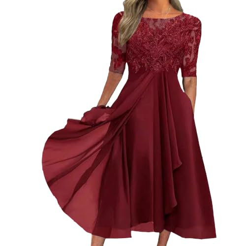 Robe de soirée mère de la mariée haut de gamme en dentelle fine de Calais