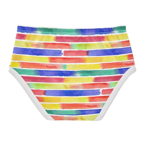 Joisal Cotton Girls Underwear Toddlers Colorful Watercolor Stripes Panties Little Girl Durable Undies Kids Briefs 2t2