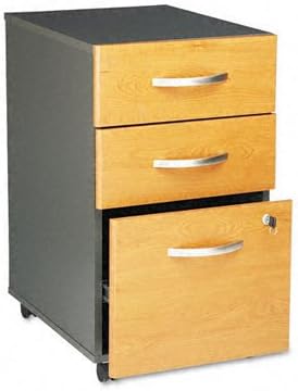 Series C 3-Drawer Mobile Pedestal File- 28-1/8" High- Graphite GY/Medium Cherry