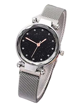 GenericStylish Analog Watch for Girls with Round Glass and Chain Strap.