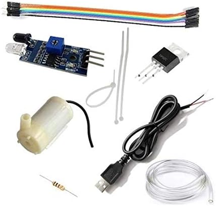 Super Debug DIY Kit for Automatic Sanitizer Machine IR Sensor, Submersible Water Pump, Resistor, Power Cable, TIP32C transistor, 10-M2F Wire (Make Your Own Sanitizer Dispenser) (Pack For 2)