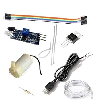 Super Debug DIY Kit for Automatic Sanitizer Machine IR Sensor, Submersible Water Pump, Resistor, Power Cable, TIP32C transistor, 10-M2F Wire (Make Your Own Sanitizer Dispenser) (Pack for 1)