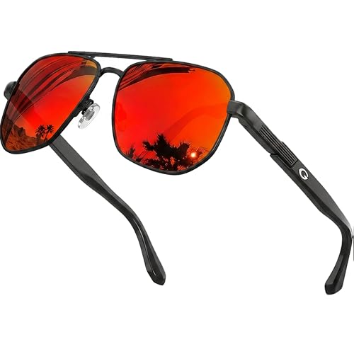 Image of grinderPUNCH Polarized Aviator Sunglasses Men Women Retro Vintage Square Pilot Sun Glasses UV400 Protection